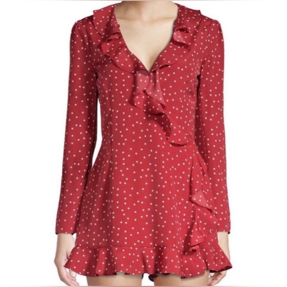 Lovers + Friends‎ | small red star print romper dress